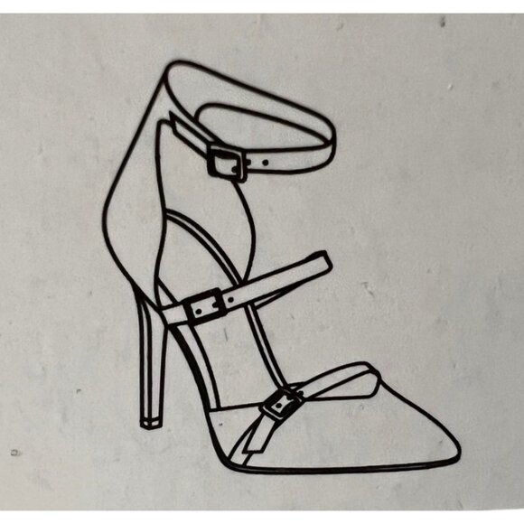 Coutgo‎ Women's Black Stiletto Pumps With Ankle Strap & Pointed Toe Size 9 NWB - Picture 5 of 5